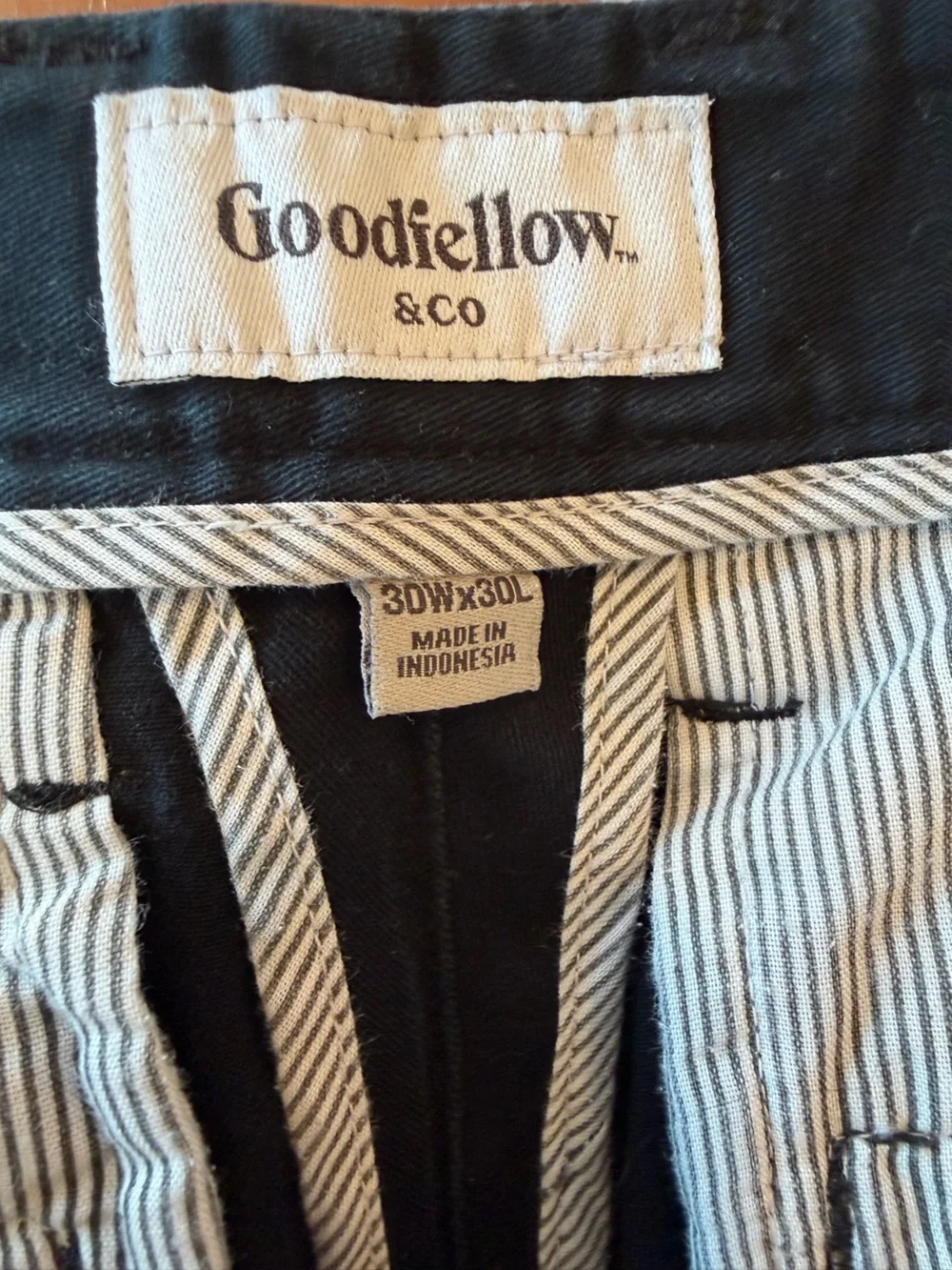 Men's Goodfellow 30x30 Black Straight-Leg Chino